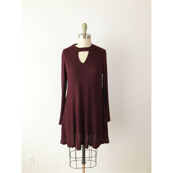 Fortune Ivy Stitch Fix Maroon Red Keyhole Dress - Picture 2 of 8